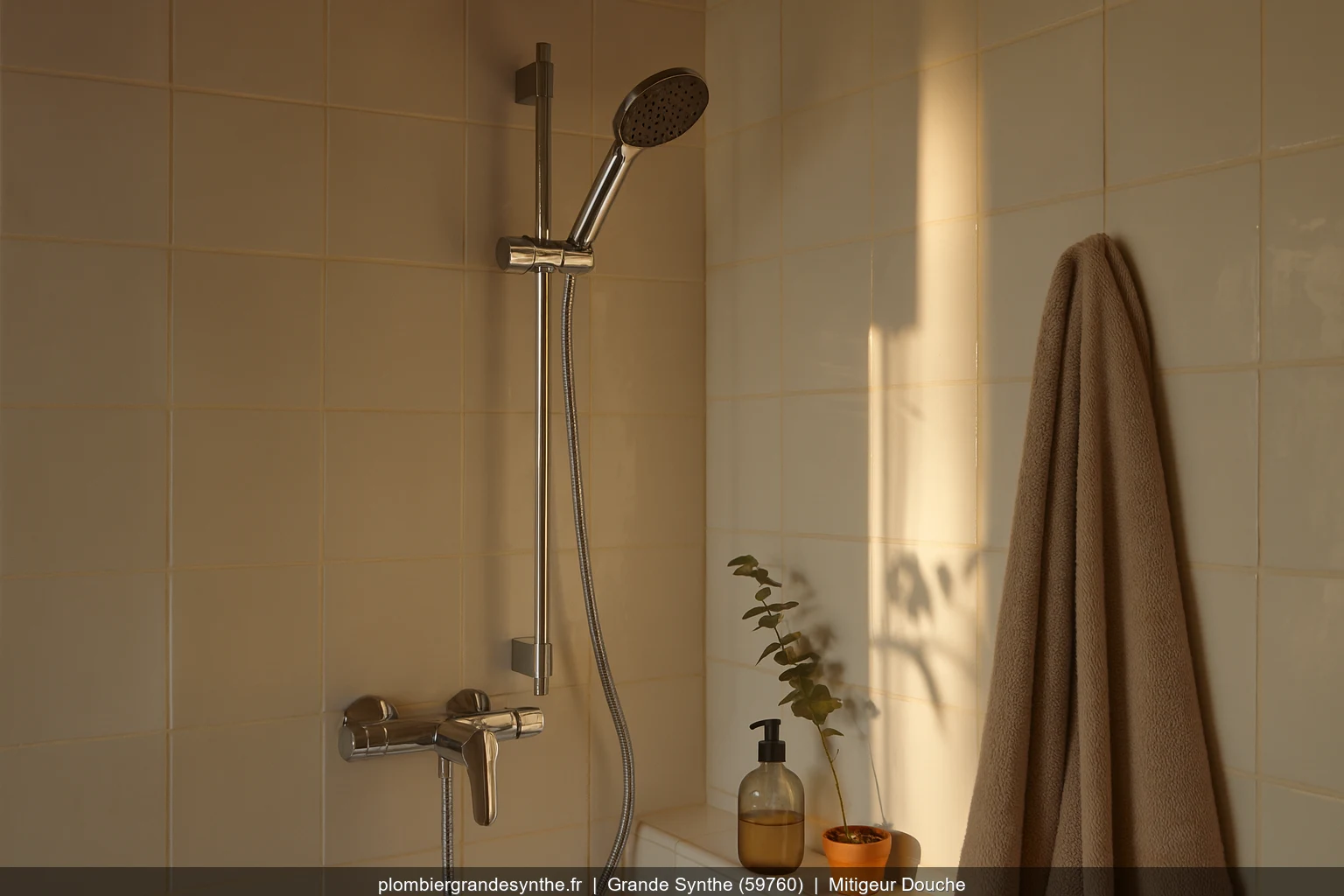 Pose mitigeur thermostatique douche Hansgrohe Ecostat a Grande-Synthe (59760)
