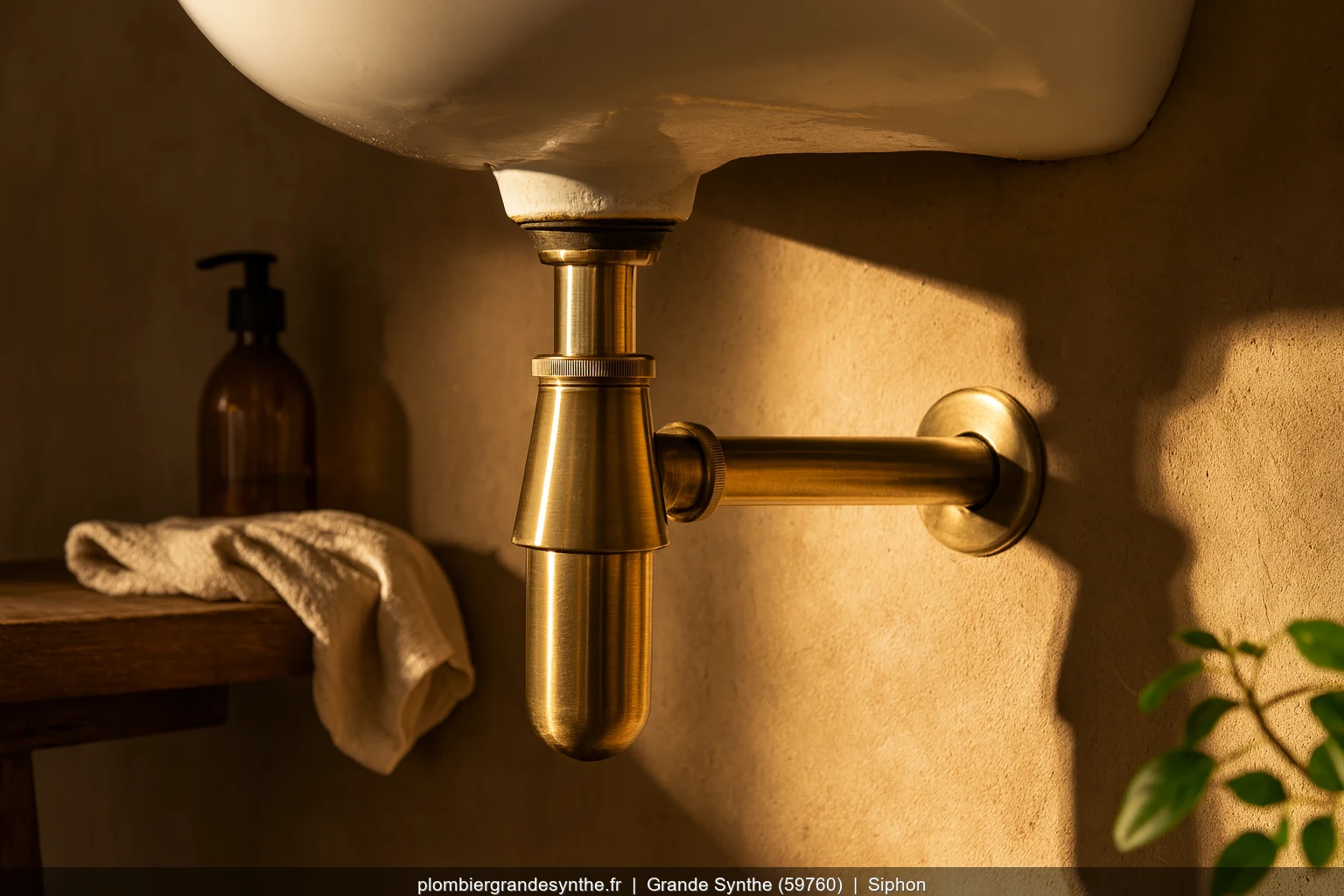 Remplacement siphon sous lavabo par plombier a Grande-Synthe (59760)