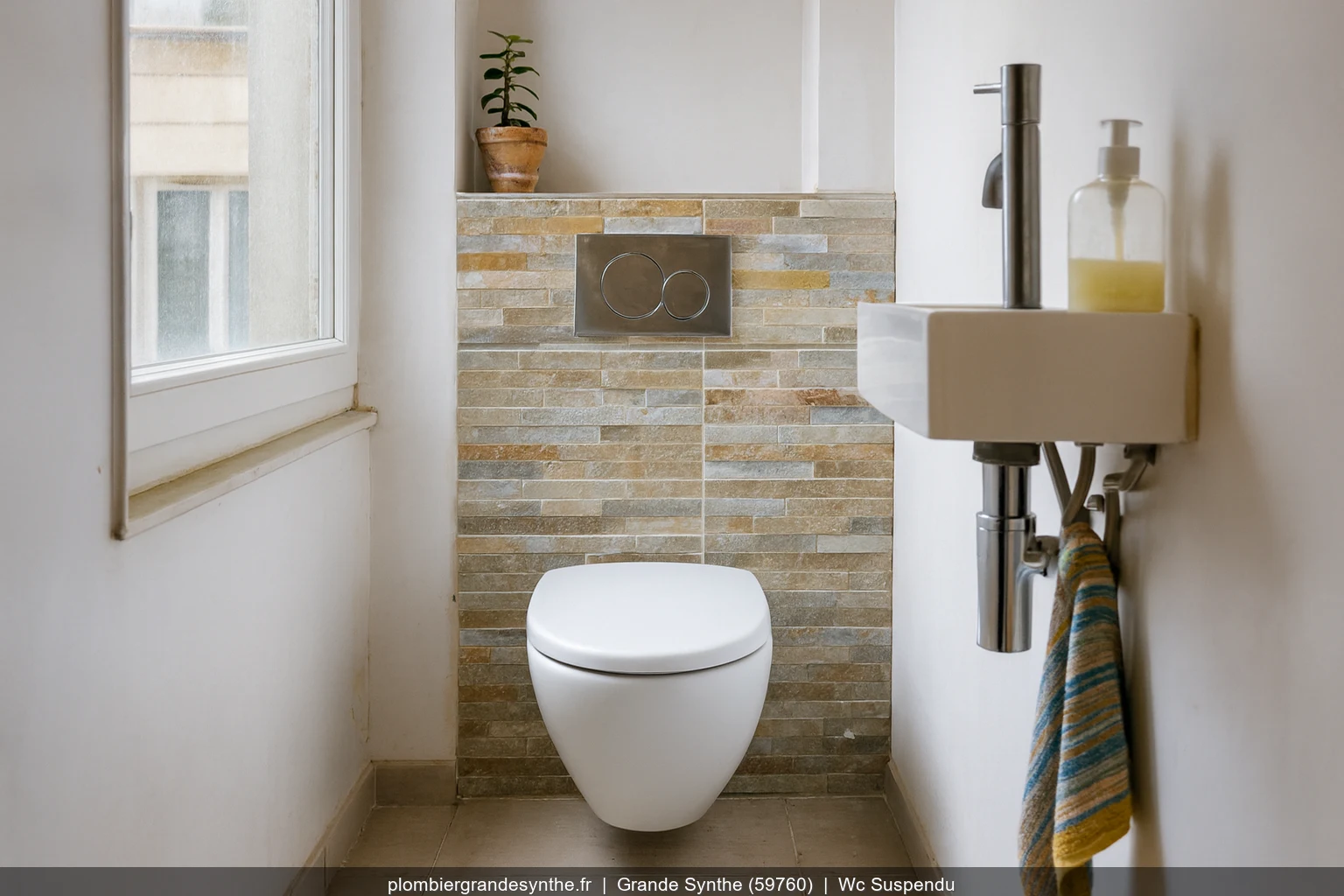 Pose WC suspendu Geberit Duofix par plombier a Grande-Synthe (59760)